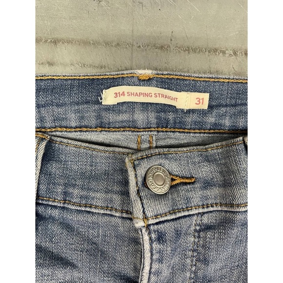 Levis 314 Shaping Straight Jeans Womens 31x32 Blue Medium Wash Denim - Picture 5 of 16